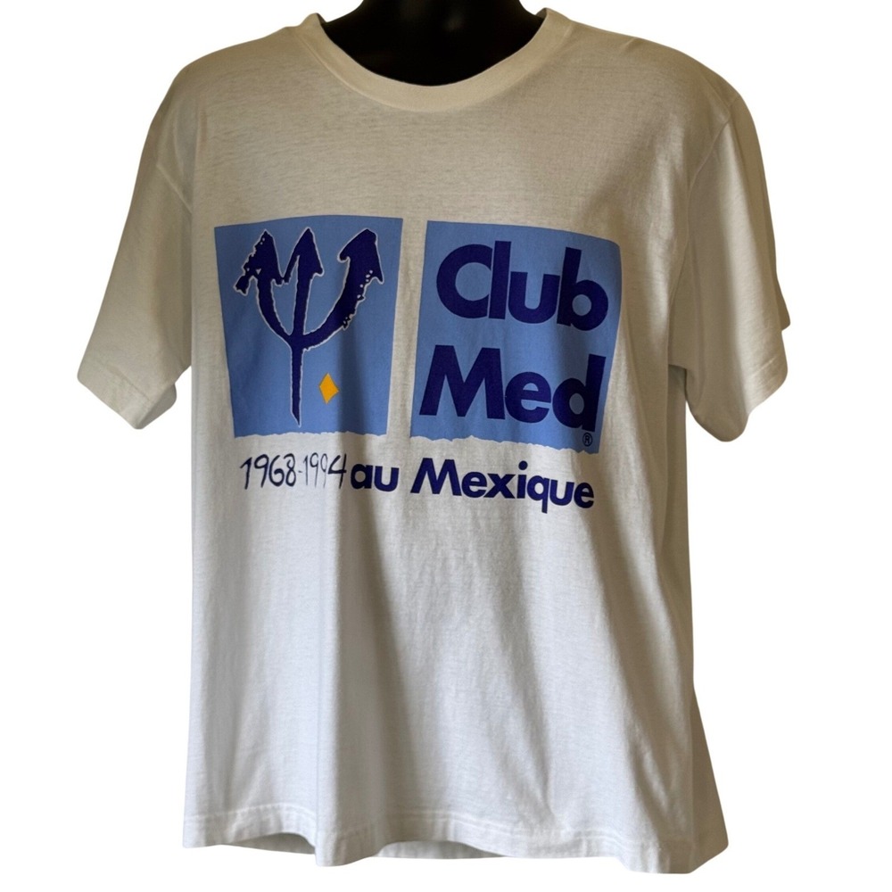 Vintage Club Med Sonora Bay Mexico T-Shirt White 1968-1994 Graphic Tee Large 90s